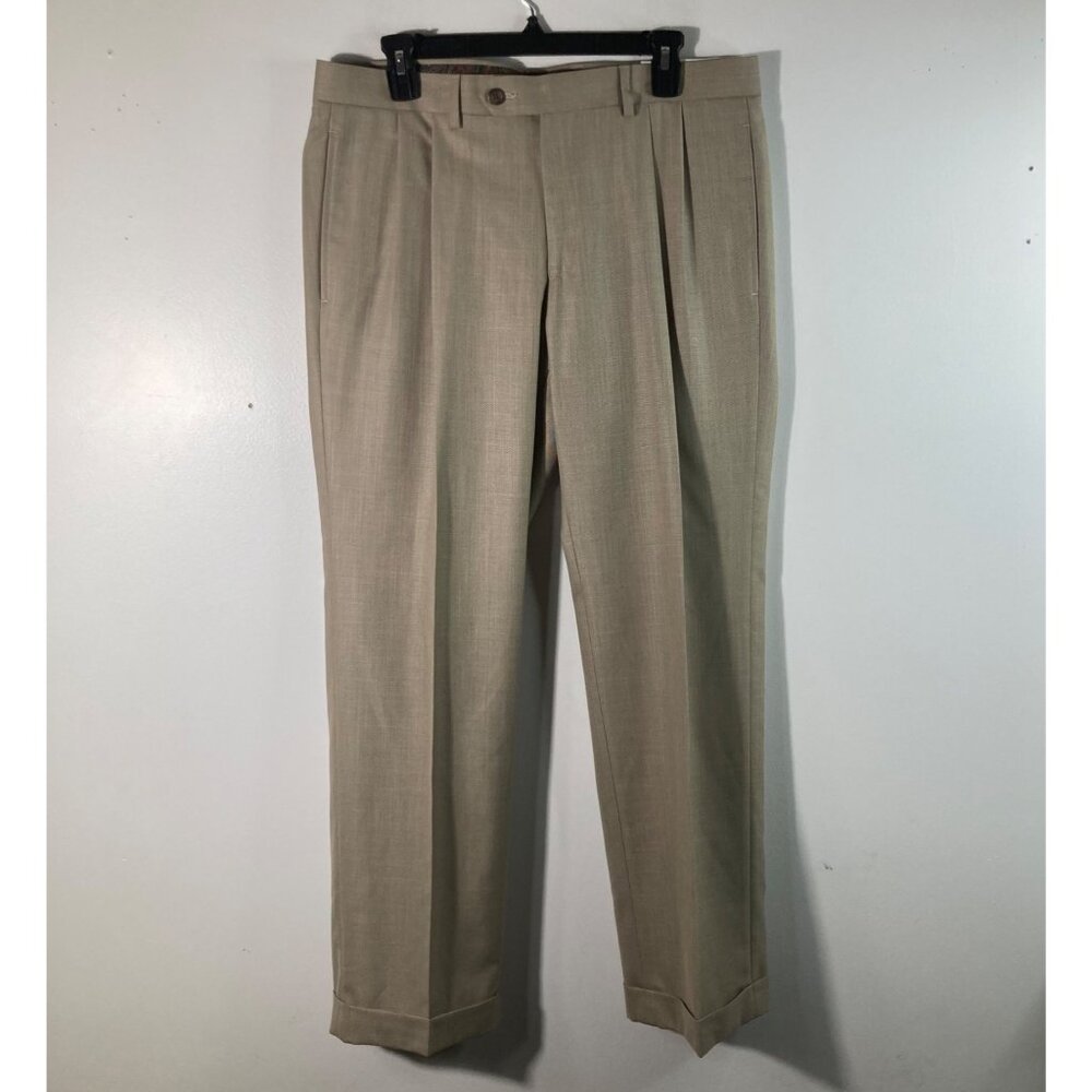 Mens Lauren Ralph Lauren Trousers Tan 34 x 29 Machine Washable Polyester Rayon N